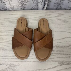 Lucky Brand Women's Brown Crisscross Sandals